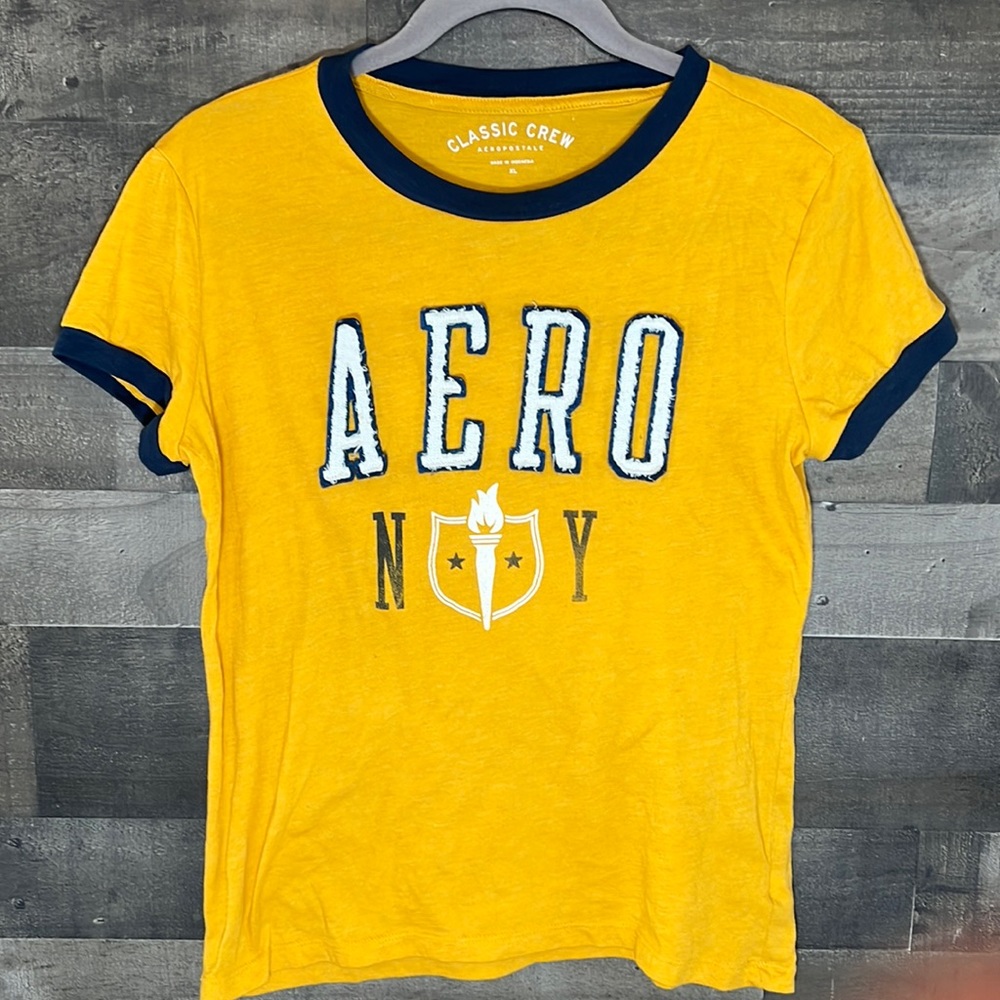 Yellow and Blue “Aero” Aeropostale Short Sleeve T-Shirt